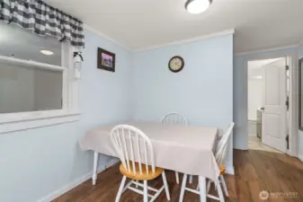 2 bathrooms and bedroom to the right.