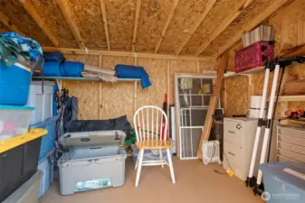 Inside of garden shed.