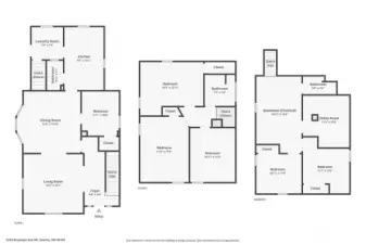 Floor plan of all 3 levels is approximate.