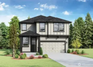 Actual home will have a 2 car garage as shown here.