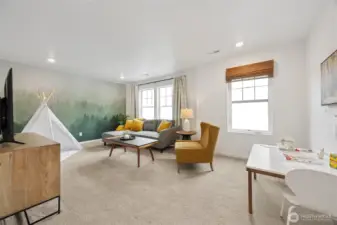 Bonus room! Perfect for a gameroom, movie room, etc.   Pictures are for representational purposes only, colors and features may vary.