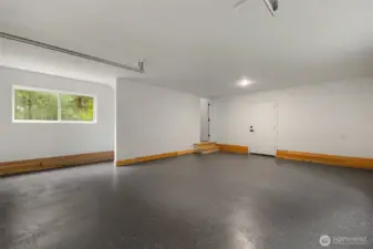 Garage with epoxy floor