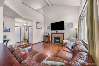 Gas fireplace to keep you warm and cozy during PNW evenings!