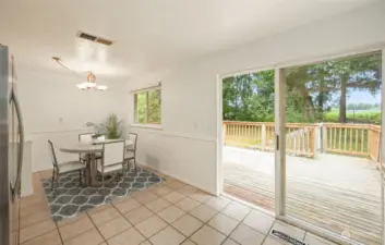 Dining Room leads to large back deck