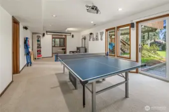 Downstairs rec room w/slider to patio