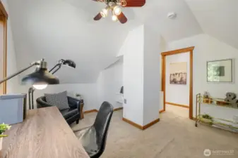 Lots of cool nooks and crannies in this room and also mini-split and under the eaves storage space- not shown.