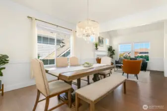 Dining room with view of living room