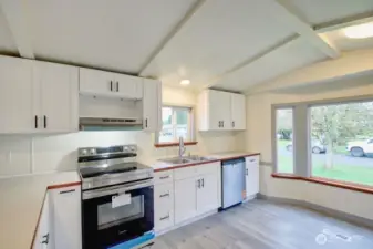 Kitchen with new appliances.