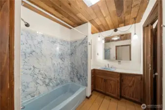 Vintage blue bathroom