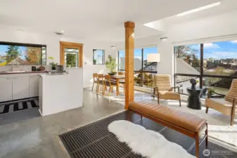 Living zones defined by light, volume & openness