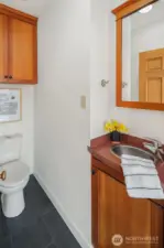 Convenient main-level powder room just off the great room