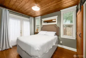 Bedroom 2 w/french doors to backyard