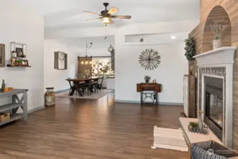 Off the entry, a large family room welcomes you into the home.