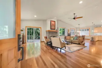 Welcome in to this inviting 2-story home with a basement featuring an open floor plan & vaulted ceilings.