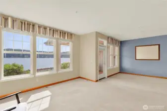 Living & Dining room with water views