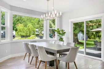 The back patio is just off the dining room and easy access from the kitchen