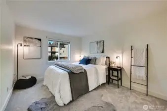 The larger of the two bedrooms, plenty of room for a dresser, chair, etc.