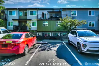 Comes with your own reserved spot in the front of the building, plenty of additional guest spots and EV charging station recently installed!