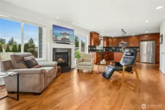 Entertaining made easy with this open kitchen area and french doors to the backyard