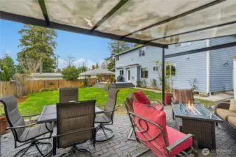 Coverd patio for year around entertaining.