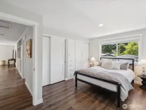 Primary bedroom with built in closets