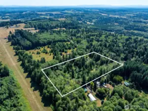 Private airstrip to east of property