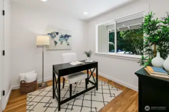 Main floor bedroom #1 makes a perfect office!