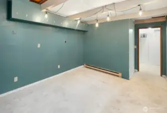 Lower level bedroom with walk-in closet.