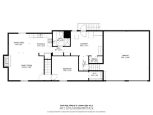 Lower level outline, including garage - square footage is approximate, buyer to verify.