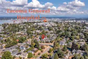A very short walk to Tacoma General Hospital!
