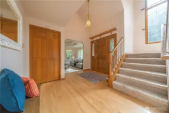 Dramatic double door entry on the main level...