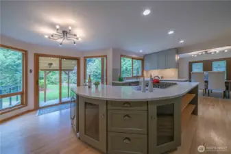 Extra storage in this island...with display windows for those special items.