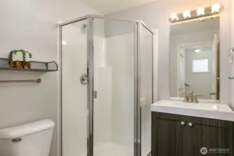 3/4 bath off lower level by bedroom