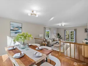 Open dining area overlooking the living space, ideal for everyday living and entertaining.