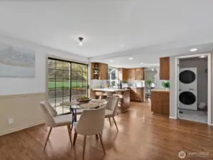 Large laundry room off the kitchen and hall for everyday convenience.