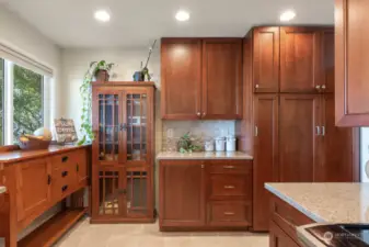 Pull-out and turn custom cabinetry.