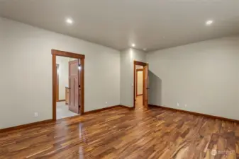 Primary bedroom facing bathroom