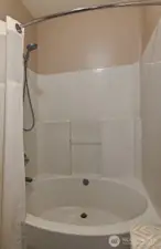 Large soaking tub in primary bath