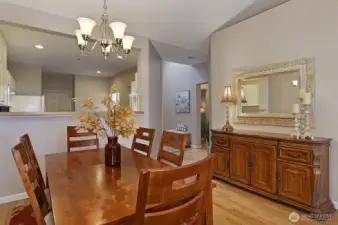 Large Dining Area adjacent to kitchen pass through