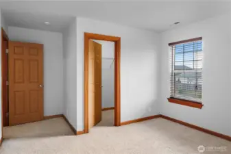 Bedroom with walk in closet