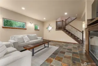 Beautiful slate floors in entry, kitchen, living dining