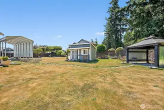 View of gazebo, shed and large covered RV parking