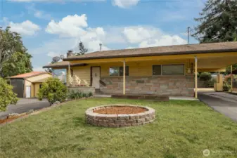 Attached carport on the main level