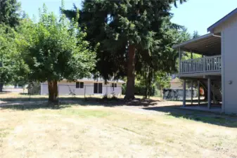 Plenty of room to park an RV or extra vehicles in the fenced yard.