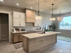 Large island with oversized pendants