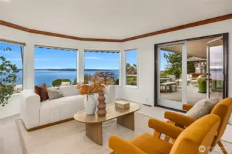 There is the door leading to the patio.