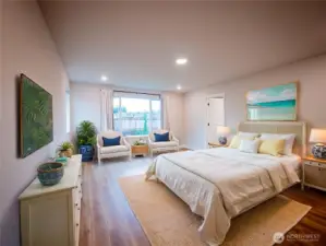 PRIMARY BEDROOM DIGITALLY STAGED...