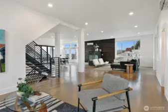 Light filled living space with open floor plan