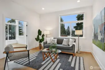 Secondary living area with expansive windows