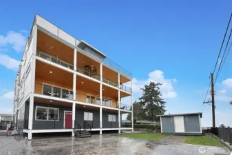 Exterior view of the home from the back